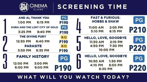 sm clark cinema schedule|stark street cinema.